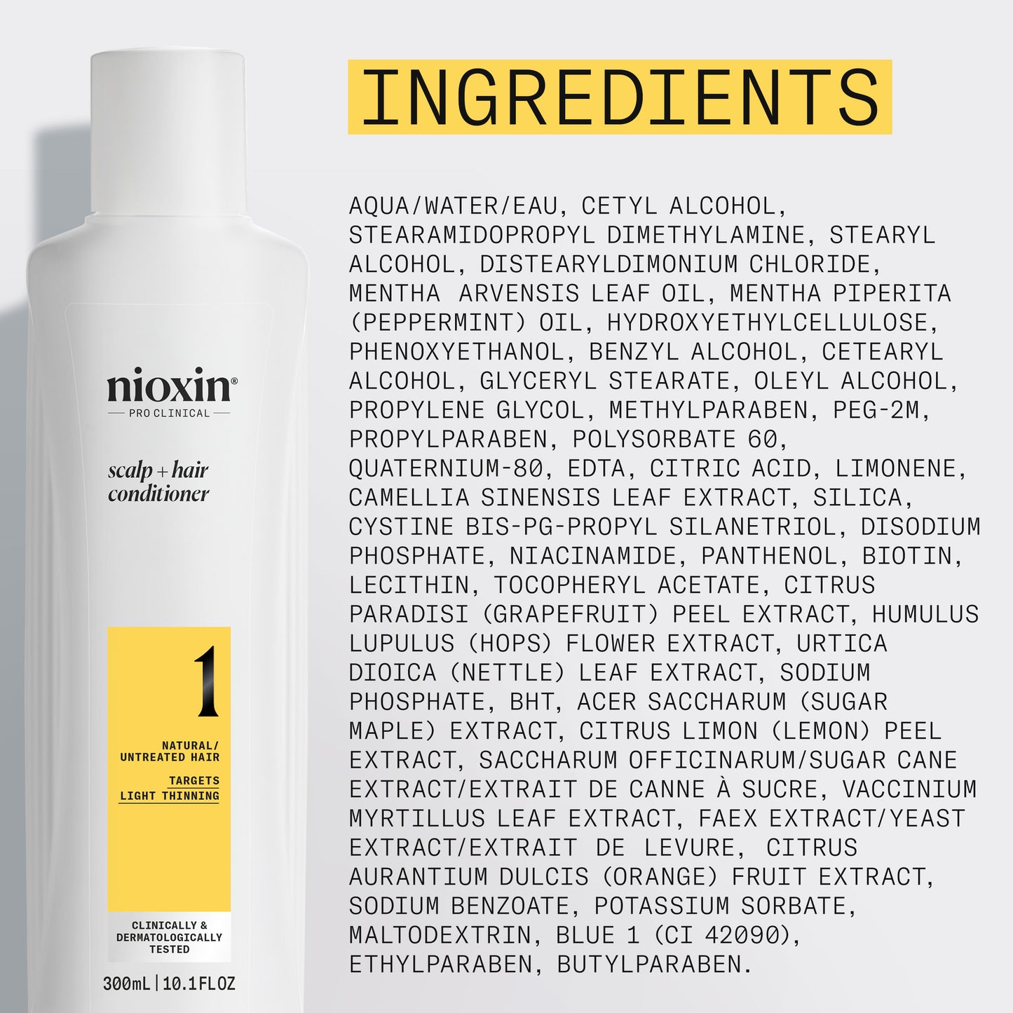 Nioxin System 1 Scalp + Hair Conditioner - Hair Thickening Conditioner for Natural Hair with Light 300ml