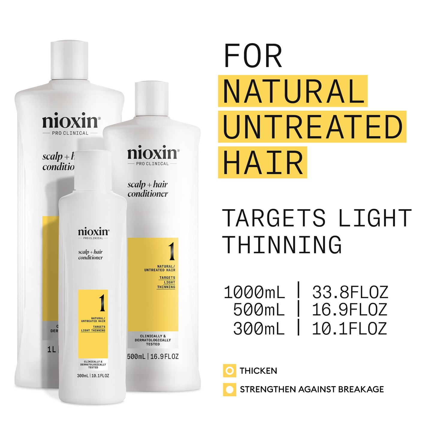Nioxin System 1 Scalp + Hair Conditioner - Hair Thickening Conditioner for Natural Hair with Light 300ml