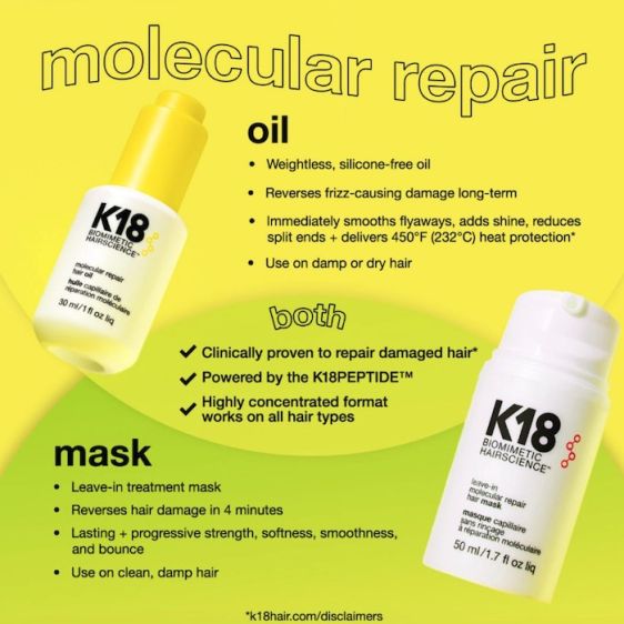 K18 Pack: Oil + Detox Shampoo + Mask pack 📣