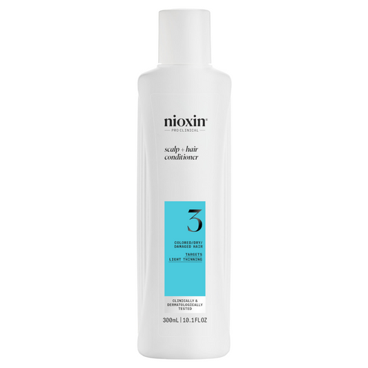 Nioxin System 3 Scalp + Hair Conditioner - Hair Thickening Conditioner for Damaged Hair with Light T 300ml