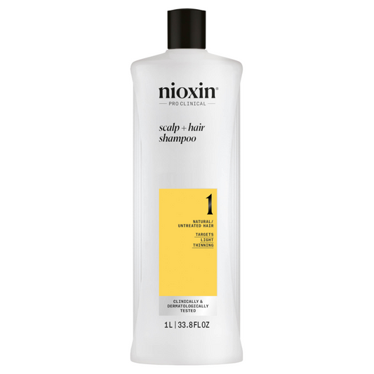 Nioxin System 1 Scalp + Hair Shampoo - Hair Thickening Shampoo For Natural Hair with Light Thinning 1000ml