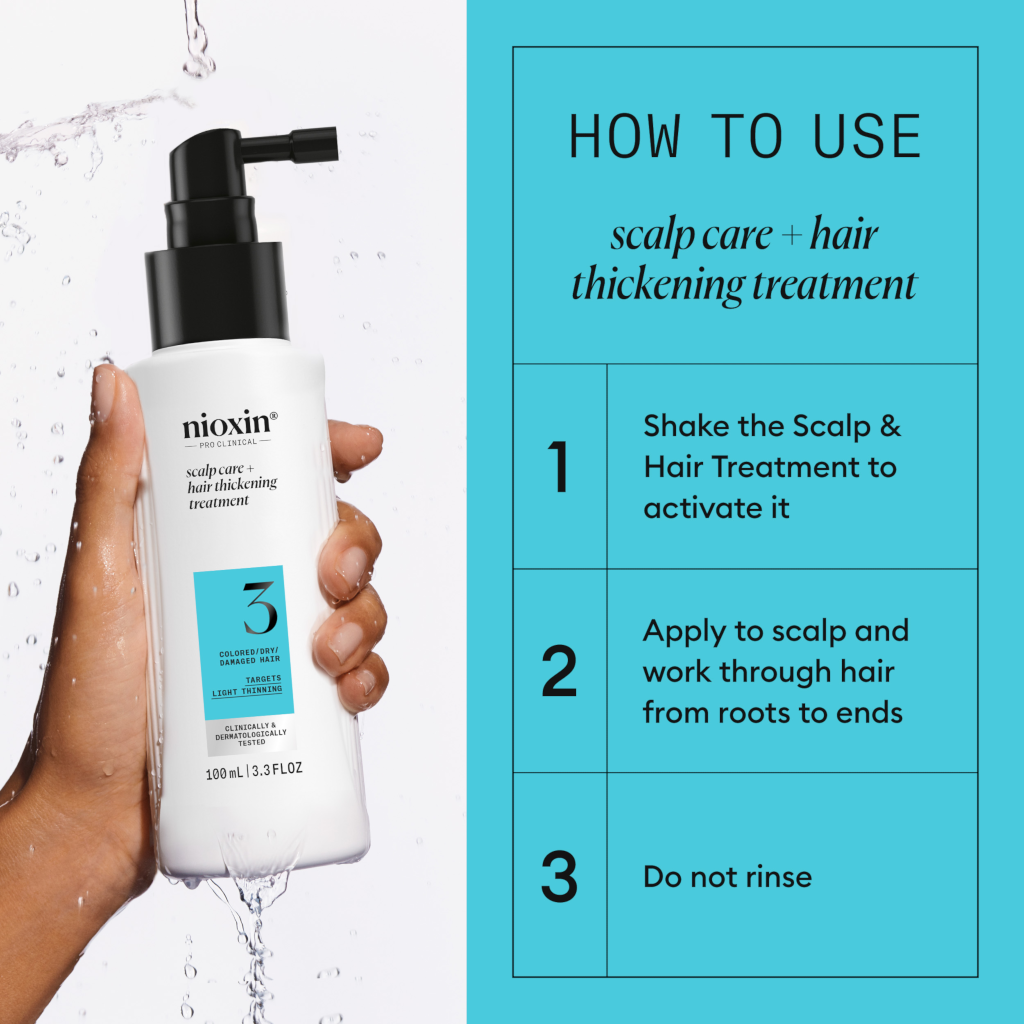 Nioxin System 3 Scalp + Hair Thickening Treatment- Serum for Damaged Hair with Light Thinning 100ml