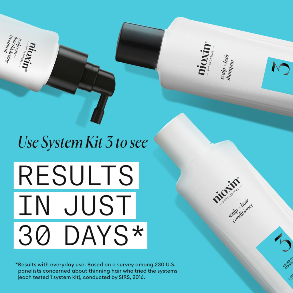 Nioxin System 3 Scalp + Hair Thickening Treatment- Serum for Damaged Hair with Light Thinning 100ml