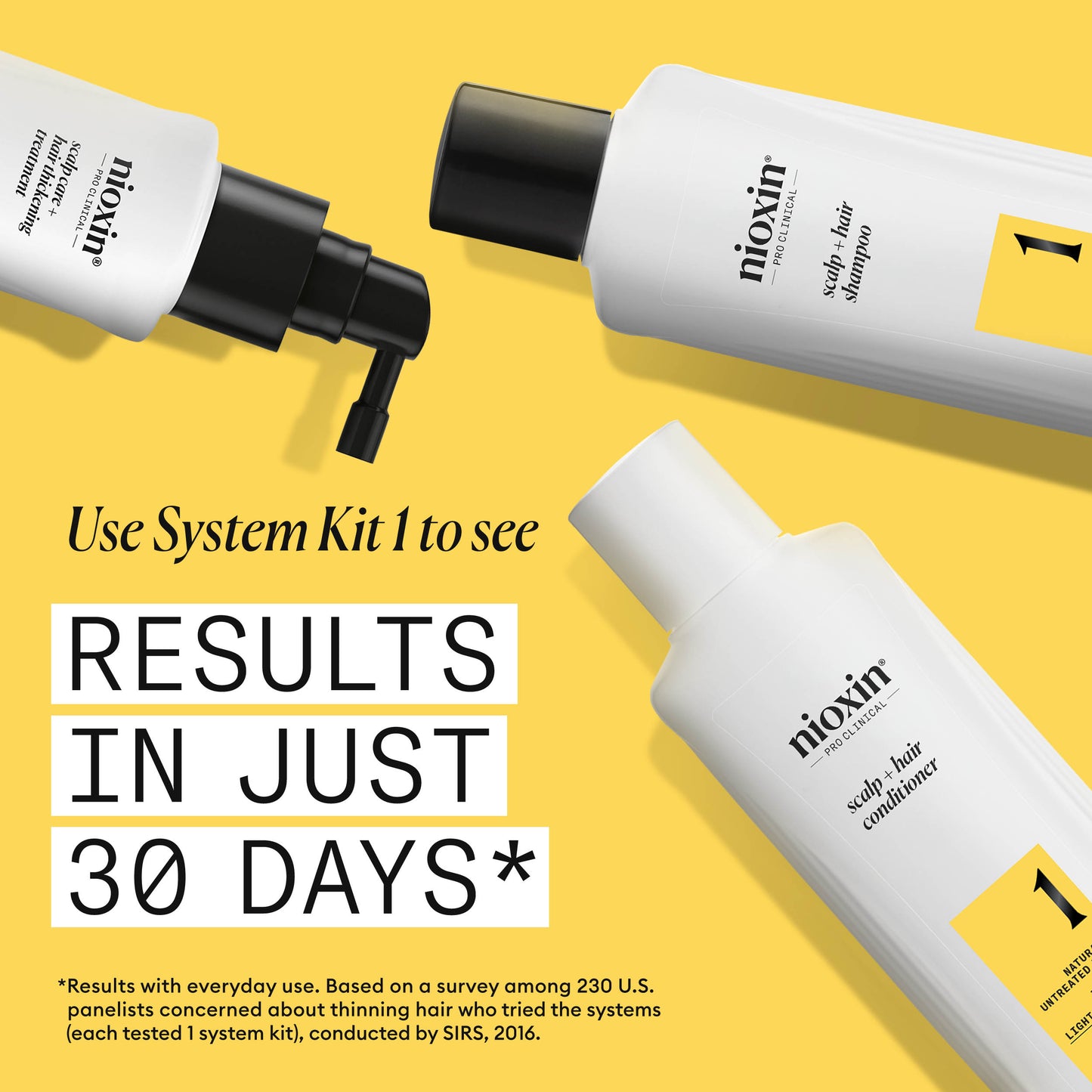 Nioxin System 1 Scalp + Hair Shampoo - Hair Thickening Shampoo For Natural Hair with Light Thinning 300ml