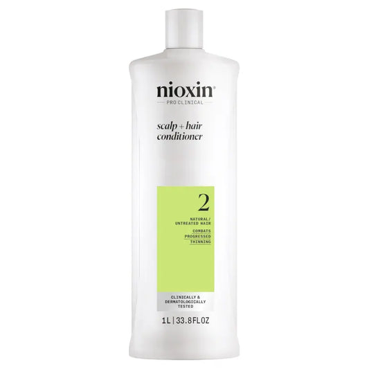 Nioxin System 2 Scalp + Hair Conditioner - Hair Thickening Conditioner for Natural Hair with Progres 1L