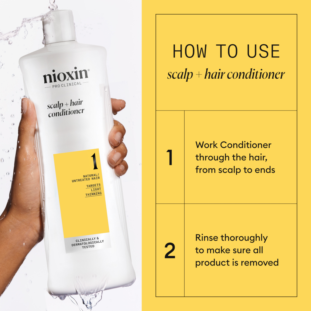 Nioxin System 1 Scalp + Hair Conditioner - Hair Thickening Conditioner for Natural Hair with Light 1000ml