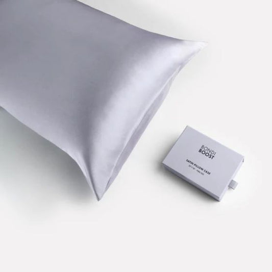 Bondi Boost Satin Pillowcase - Grey - Standard Size