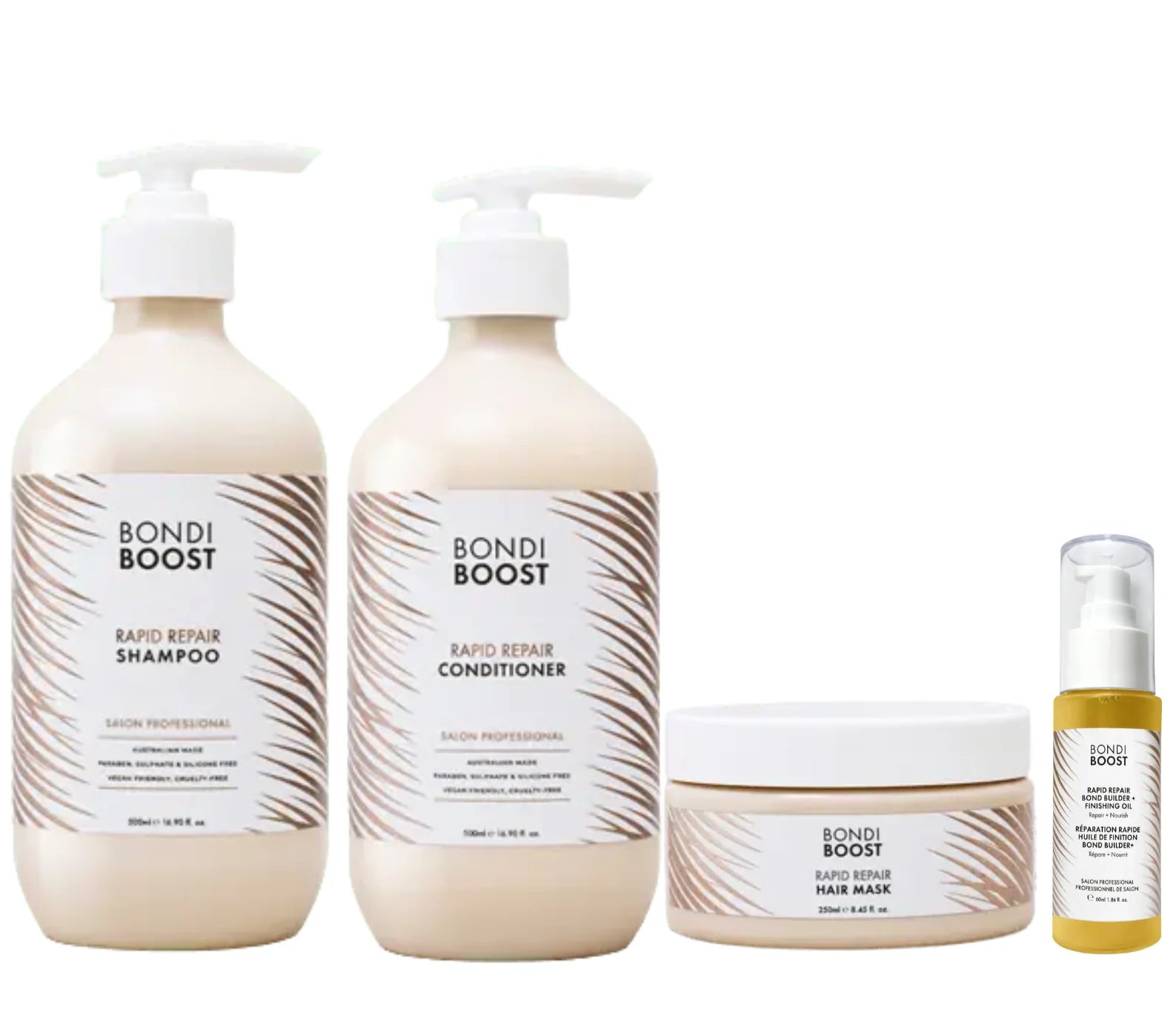 Bondi Boost rapid repair bond builder shampoo, conditioner, mask & finishing Oil pack 📣