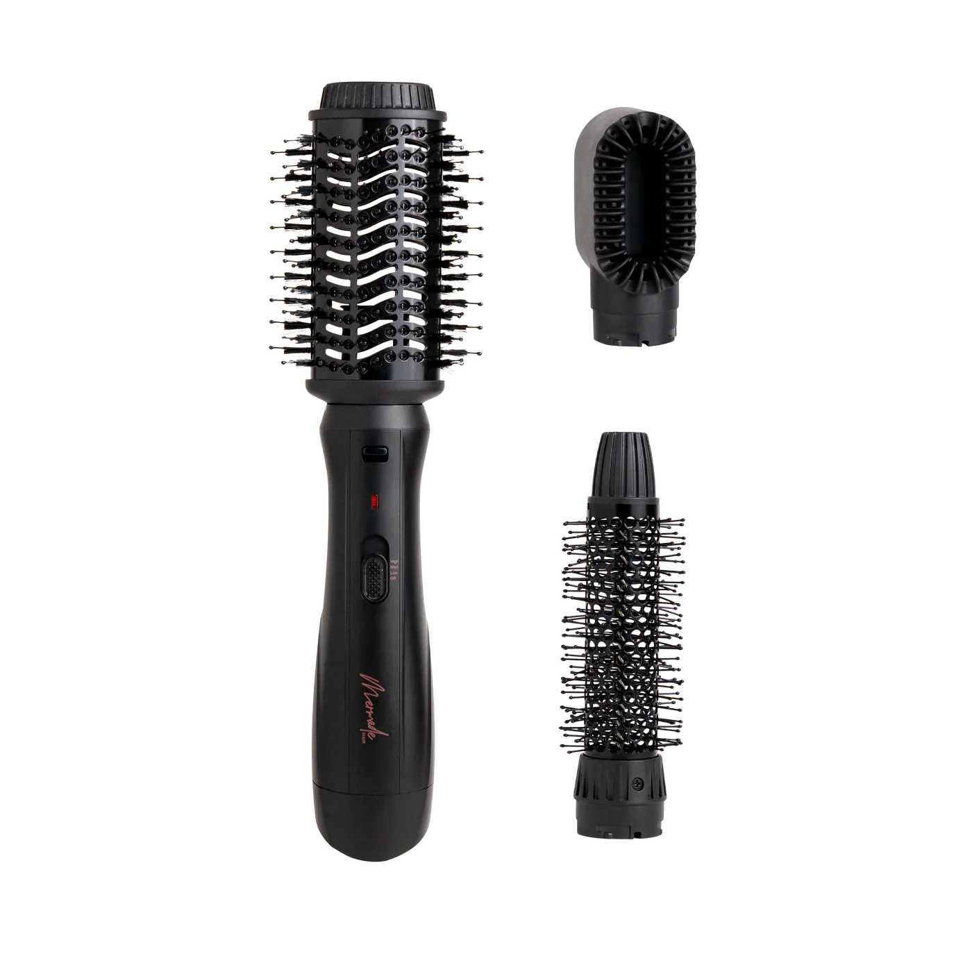 Mermade interchangeable blow dry brush - sleek black