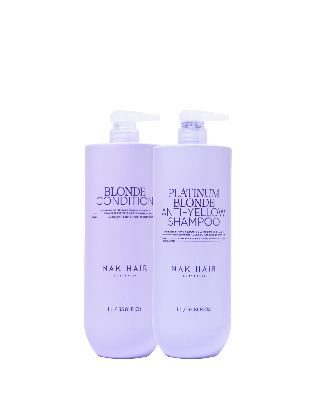 NAK Signature Platinum Blonde Anti-Yellow Shampoo & Blonde Conditioner 1L pack 📣