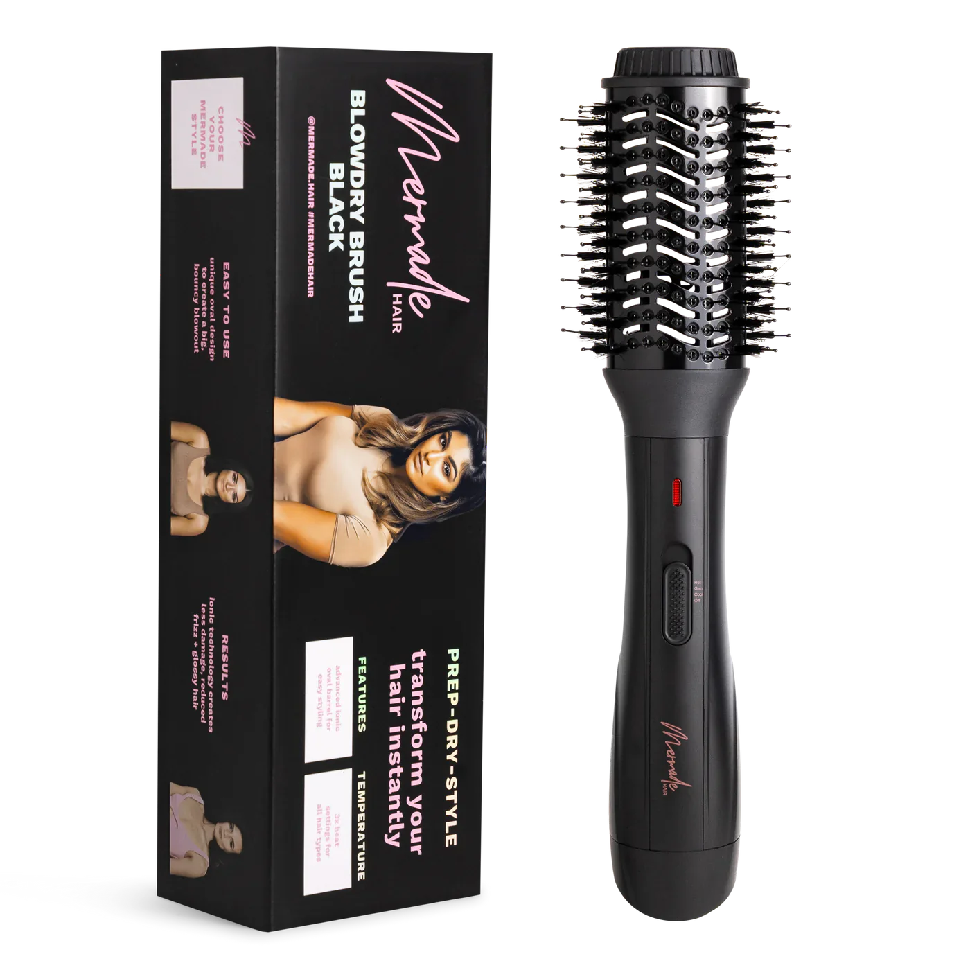 Mermade blow dry brush - sleek black
